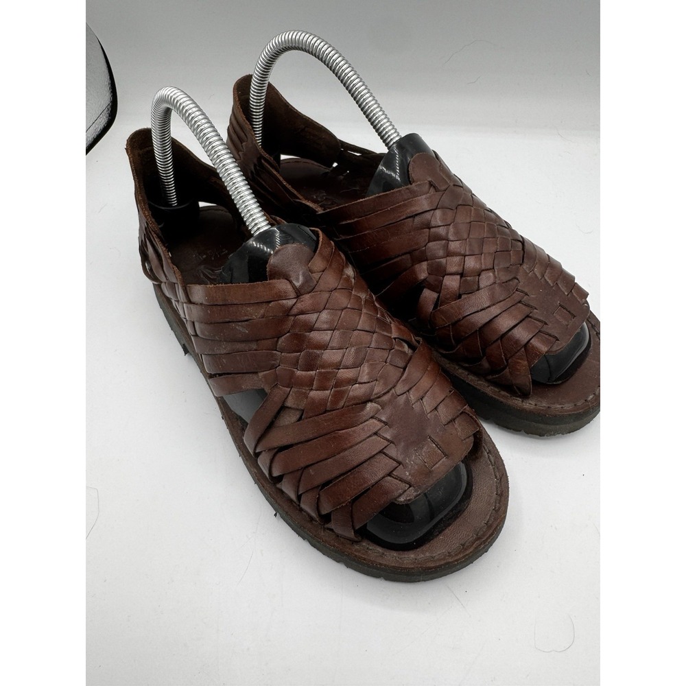 Mexican Huarache Brand X Sandals  Brown Mens Tire tread sole.  Size 7.5 EUC SB18